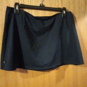 nautica short athletic skirt size navy blue 13 long 16 across waist slit nylon